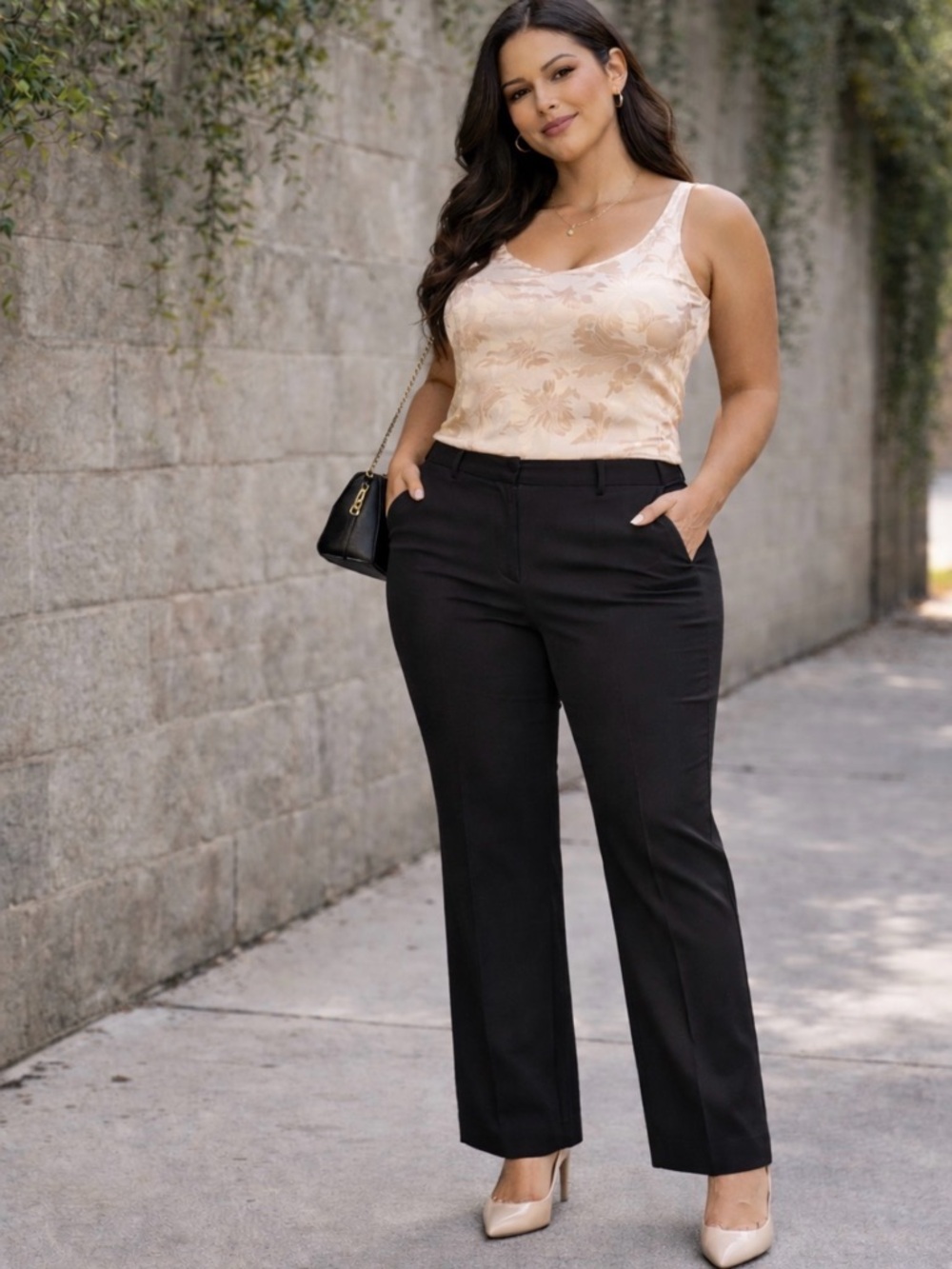 a new day Black Straight-Leg Dress Pants